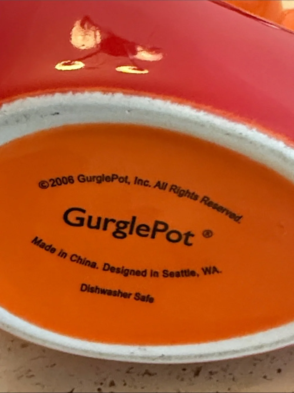 Gurgle pot red ombré ceramic pitcher